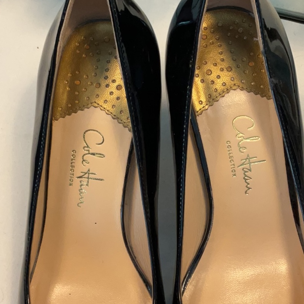 Cole Haan Patent Leather Peep toe Heels - Picture 3 of 8